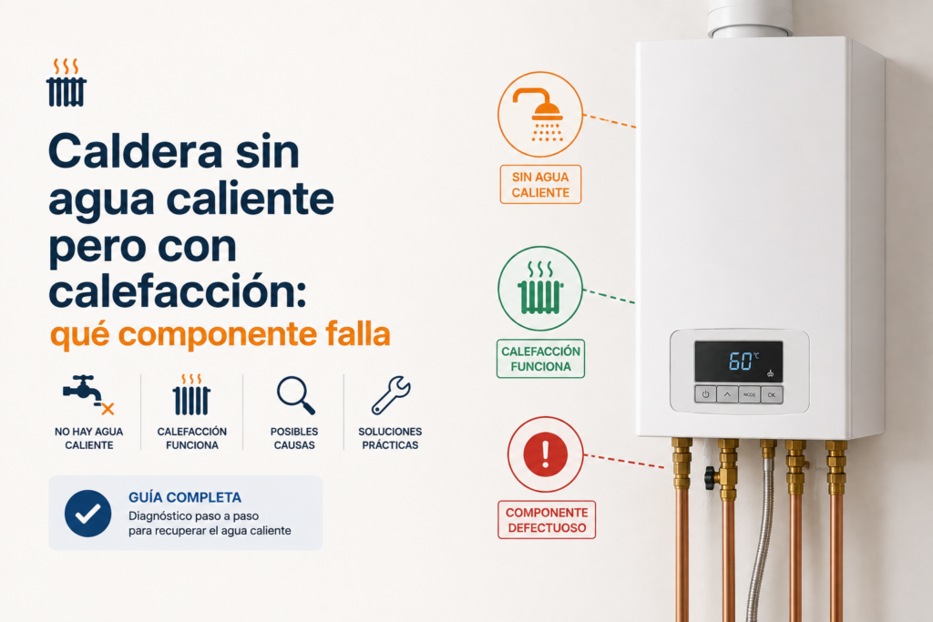 Caldera sin agua caliente pero con calefacción: qué componente falla
