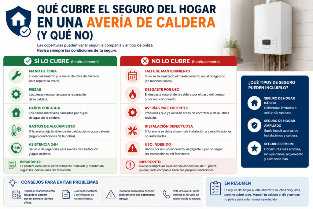 Cuánto cuesta reparar una caldera en 2026: precios reales por tipo de avería