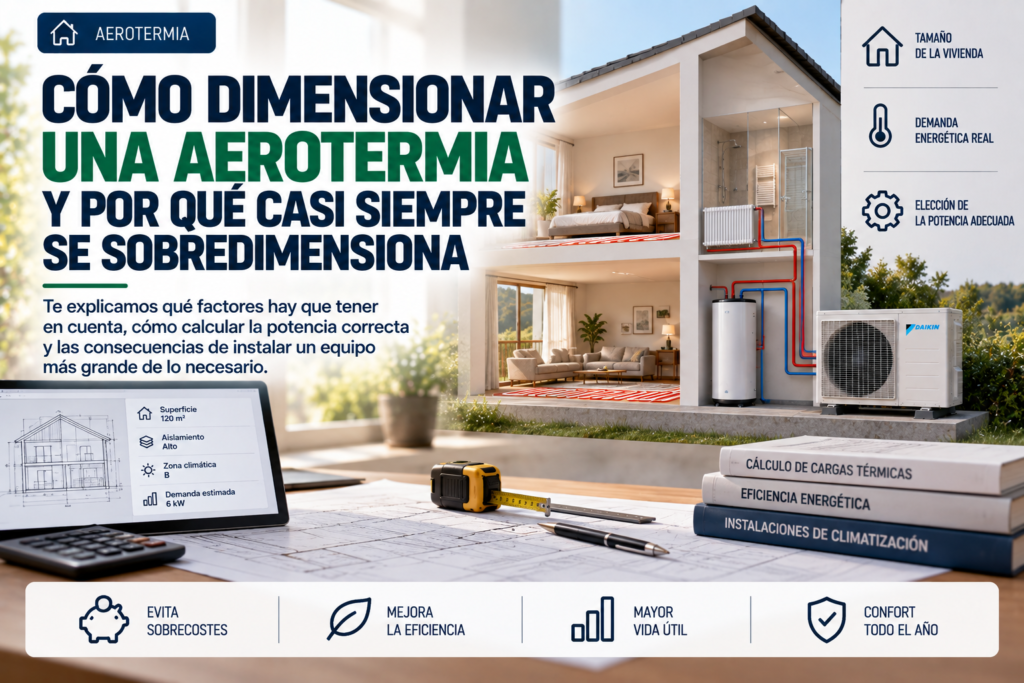 Cómo dimensionar una aerotermia y por qué casi siempre se sobredimensiona