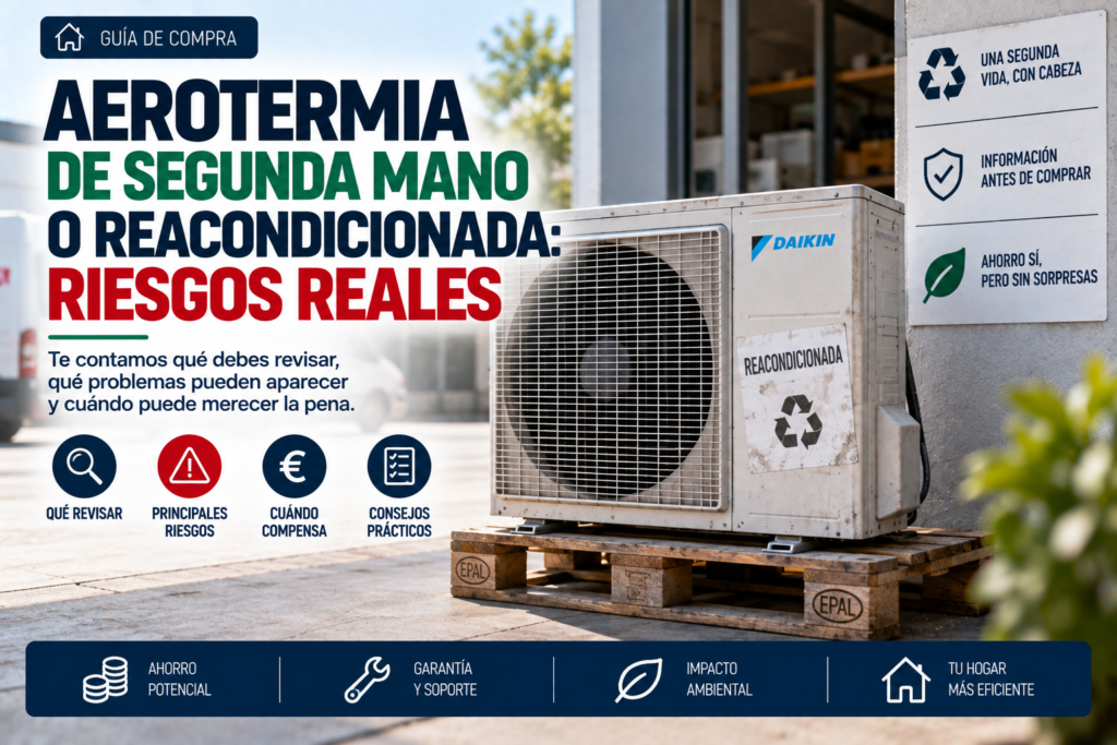 Aerotermia de segunda mano o reacondicionada: riesgos reales