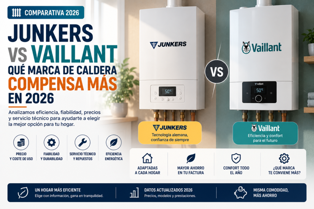 Junkers vs Vaillant: qué marca de caldera compensa más en 2026