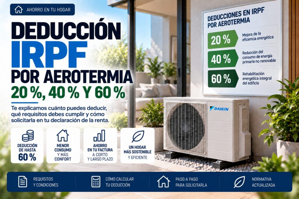 Deducciones del 20 %, 40 % y 60 % en el IRPF por eficiencia energética